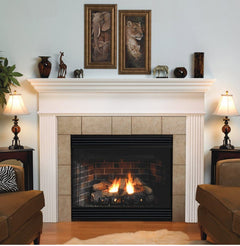 White Mountain Hearth 36" Keystone Deluxe B-Vent Gas Fireplace with Contour Burner and Log Set