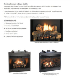 White Mountain Hearth 36" Keystone Deluxe B-Vent Gas Fireplace with Contour Burner and Log Set