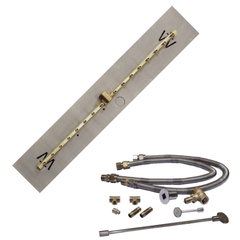 Warming Trends Crossfire 2.0 Universal Linear Brass Gas Fire Pit Burner Kit