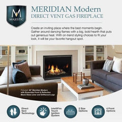 Majestic 42" Meridian Modern Direct Vent Gas Fireplace with Intellifire Touch Ignition System