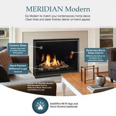 Majestic 42" Meridian Modern Direct Vent Gas Fireplace with Intellifire Touch Ignition System