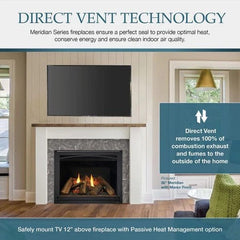 Majestic 42" Meridian Modern Direct Vent Gas Fireplace with Intellifire Touch Ignition System