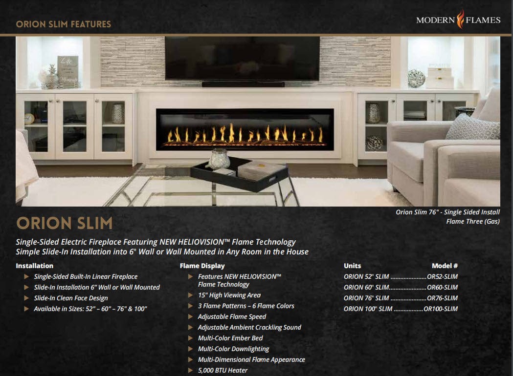 Modern Flames OR-SLIM Orion Slim Heliovision Fireplace