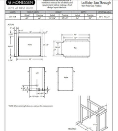 Monessen 36" Lo-Rider Double-Sided Clean Face Vent Free Firebox with Traditional Refractory Firebrick