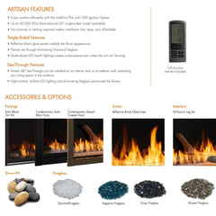Monessen AVFLST48 48" Artisan See-Through Vent-Free Linear Gas Fireplace with IPI Plus Electronic Ignition