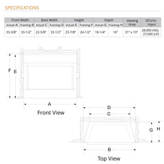 Monessen 33" Solstice Vent-Free Traditional Gas Fireplace Insert