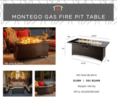 The Outdoor GreatRoom 59.25x30-Inch Montego Linear Fire Pit Table
