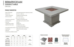 Elementi OFG202 48-Inch Birmingham Propane Dining Fire Table