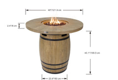 Elementi 48-Inch Lafite Propane Barrel Fire Table
