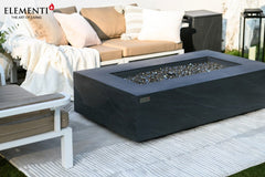 Elementi Plus 32x56-Inch Cape Town Slate Black Concrete Fire Table