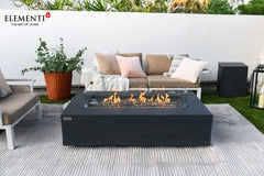 Elementi Plus 32x56-Inch Cape Town Slate Black Concrete Fire Table