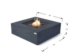 Elementi Plus 40-Inch Roraima Slate Black Concrete Fire Table