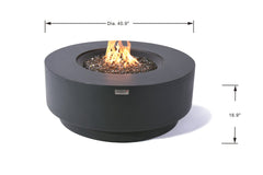 Elementi Plus 41-Inch Nimes Dark Grey Round Concrete Fire Table