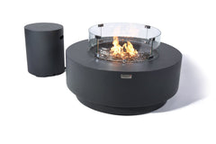 Elementi Plus 41-Inch Nimes Dark Grey Round Concrete Fire Table