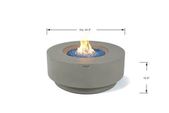 Elementi Plus 41-Inch Colosseo Light Grey Round Concrete Fire Table
