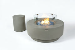Elementi Plus 41-Inch Colosseo Light Grey Round Concrete Fire Table