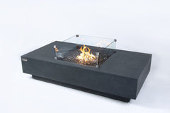 Elementi Plus 32x60-Inch Cannes Dark Grey Concrete Fire Table