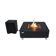 Elementi Plus 42-Inch Copenhagen Bulgaria Black Marble Porcelain Fire Table