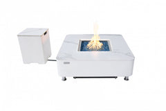 Elementi Plus 42-Inch Annecy Bianco White Marble Porcelain Fire Table