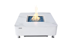 Elementi Plus 42-Inch Annecy Bianco White Marble Porcelain Fire Table