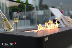 Elementi Plus 30x62-Inch Valencia Bulgaria Black Marble Porcelain Fire Table