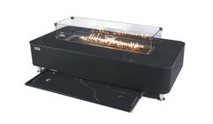 Elementi Plus 30x62-Inch Valencia Bulgaria Black Marble Porcelain Fire Table