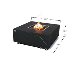 Elementi Plus 39-Inch Sofia Bulgaria Black Marble Porcelain Fire Table