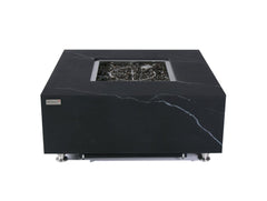 Elementi Plus 39-Inch Sofia Bulgaria Black Marble Porcelain Fire Table