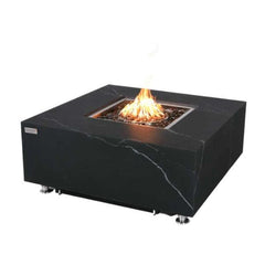 Elementi Plus 39-Inch Sofia Bulgaria Black Marble Porcelain Fire Table