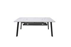 Elementi Plus 35-Inch Oslo Bianco White Marble Porcelain Dining Fire Table