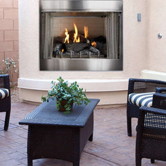 Empire 36" Carol Rose Outdoor Premium Stainless Steel Gas Fireplace with Harmony Burner and Refractory Liner