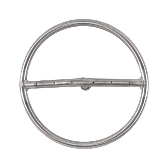 The Outdoor Plus Round Stainless Steel Gas Fire Pit Burner in White Background Available in Different Sizes