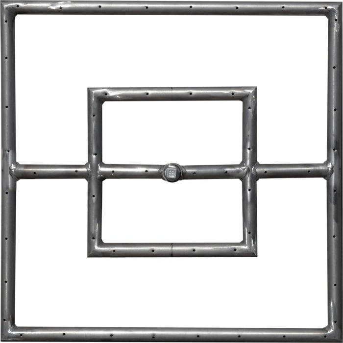 The Outdoor Plus Square Stainless Steel Gas Fire Pit Burner Available in Different Sizes