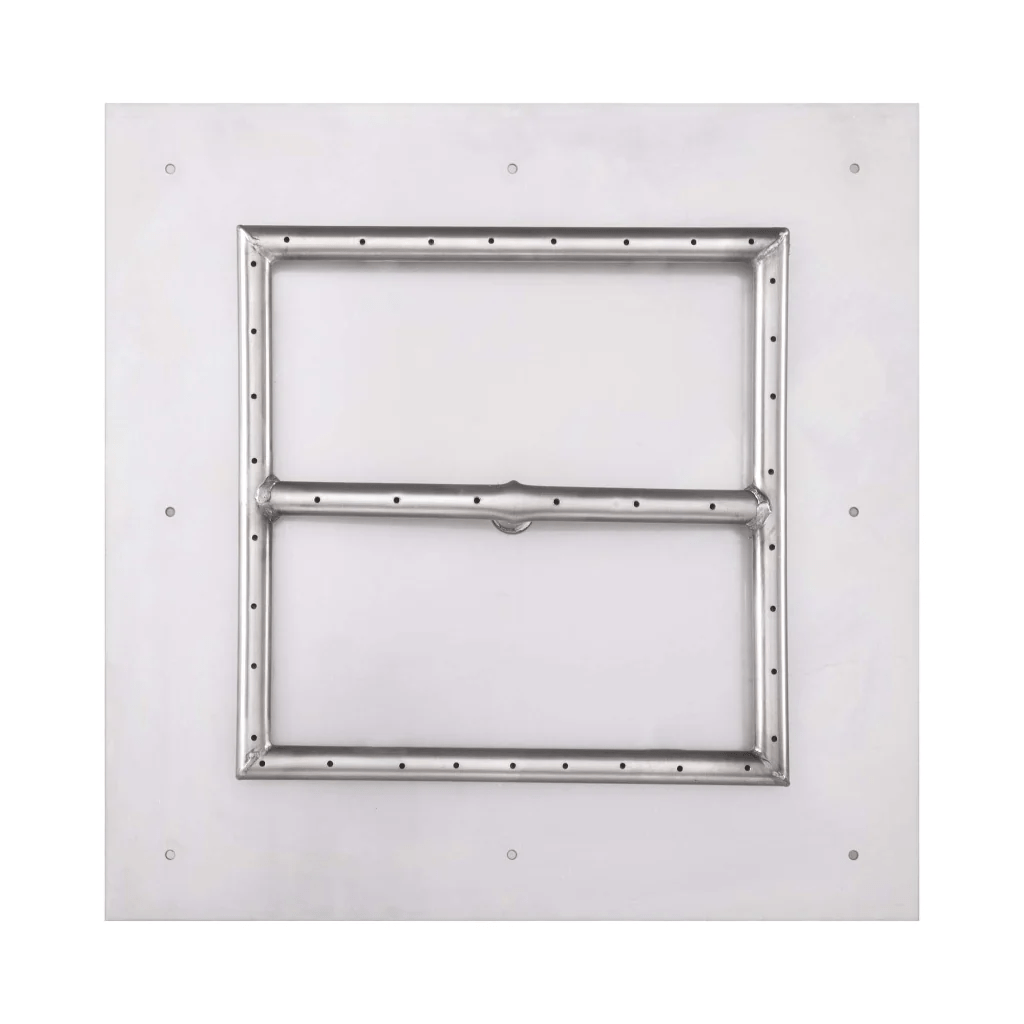 The Outdoor Plus Square Flat Pan with Square Stainless Steel Burner in White Background