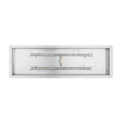 The Outdoor Plus Rectangular Drop-in Pan Bullet H Burner Stainless Steel with White Background
