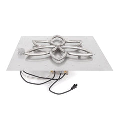 The Outdoor Plus Square Flat Pan with Stainless Steel Lotus Burner Available in Different Sizes and Ignition Systems