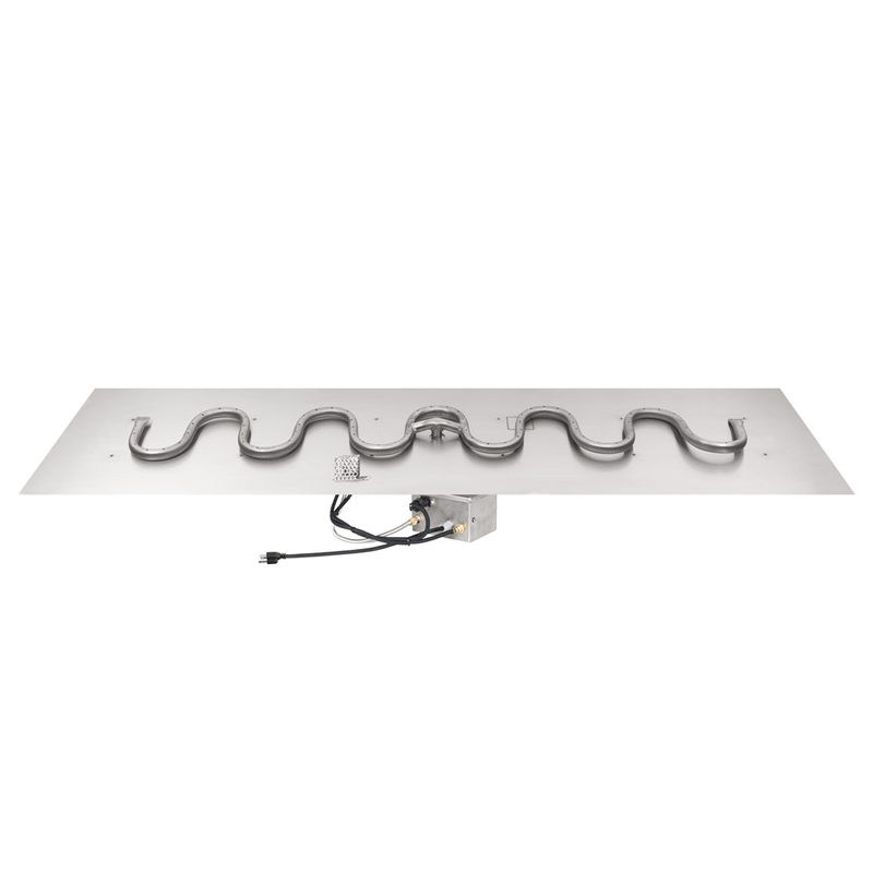 The Outdoor Plus  18-inch Rectangle Flat Plate Stainless Steel Switchback Burner with Control Power