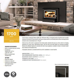 Osburn 27-Inch 1700 Wood Burning Fireplace Insert with Forever Flex Liner Kit
