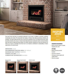 Osburn 28.5-Inch Inspire 2000-I Wood Burning Fireplace Insert with Connector and Liner Kit