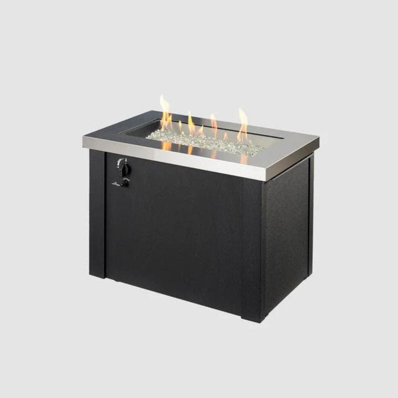 The Outdoor GreatRoom 32x20-Inch Providence Stainless Steel Rectangular Gas Fire Pit Table