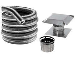 National Chimney M-FLEX 6 Inch Diameter 30 Feet Pre-insulated Aluminum Outer Basic Liner Kits - DBP630BK
