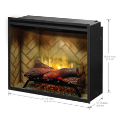 Dimplex REV30-HB Revillusion Built-In Electric Fireplace Herringbone, 30-Inch