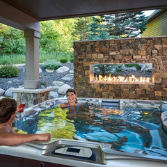 The Outdoor GreatRoom 40-Inch Ready to Finish Double-Sided Linear Outdoor Gas Fireplace