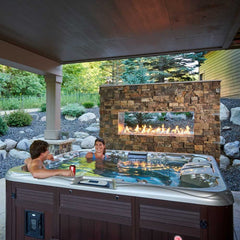 The Outdoor GreatRoom Ready to Finish Double-Sided Linear Outdoor Gas Fireplace