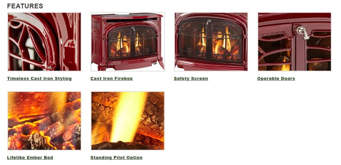 Vermont Castings Radiance Direct Vent Gas Stove with IntelliFire Touch Ignition System
