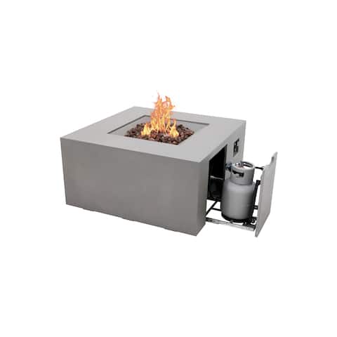 Elementi Plus OFG310 43-Inch Rocky Concrete Fire Table with Hidden Propane Tank