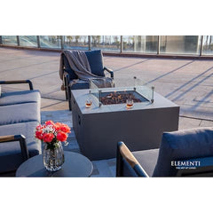 Elementi Plus OFG310 43-Inch Rocky Concrete Fire Table with Hidden Propane Tank