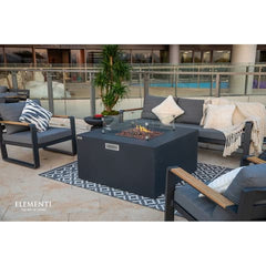 Elementi Plus OFG310 43-Inch Rocky Concrete Fire Table with Hidden Propane Tank