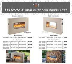 The Outdoor GreatRoom 40-Inch Ready to Finish Single-Sided Linear Outdoor Gas Fireplace