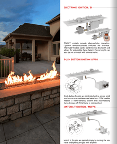 HPC Fire Torpedo Linear Burner with Rectangle Plate Electronic Ignition Gas Fire Pit Kit
